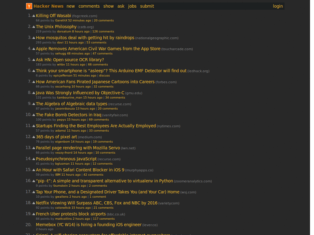 hacker news - darktooth
