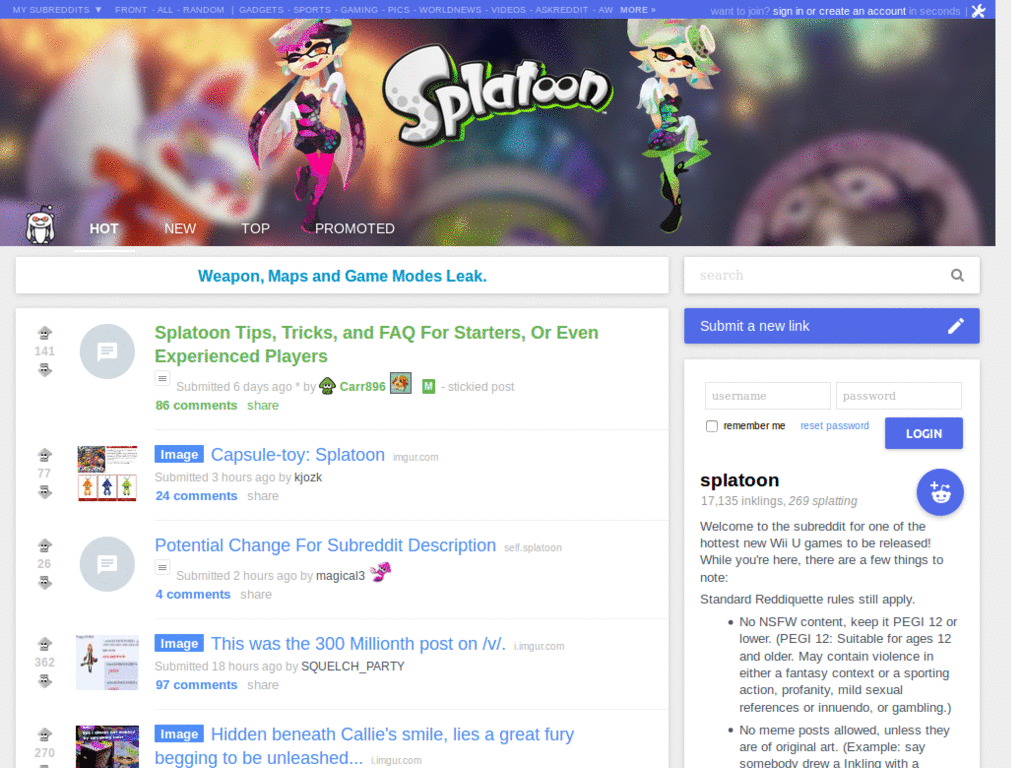 Splatoon Subreddit Topbar Fix