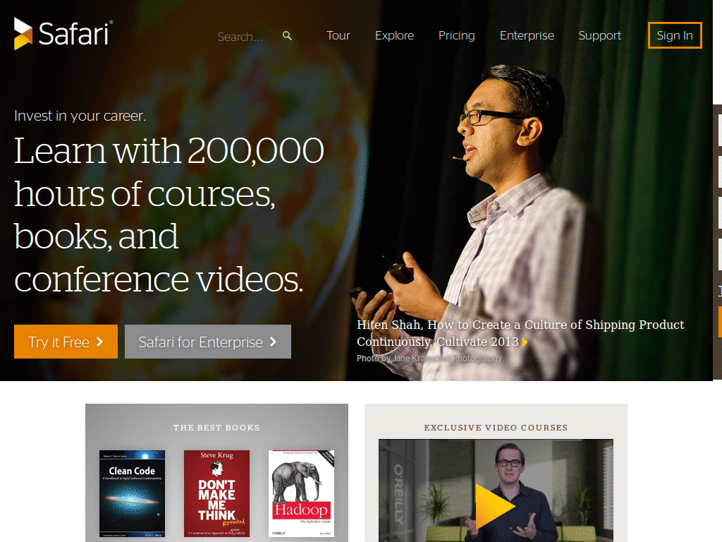 Safari Books Online - More text onscreen