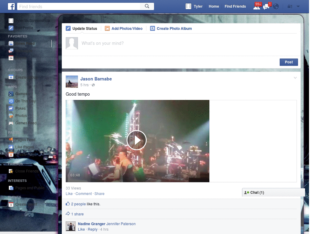 simple facebook style