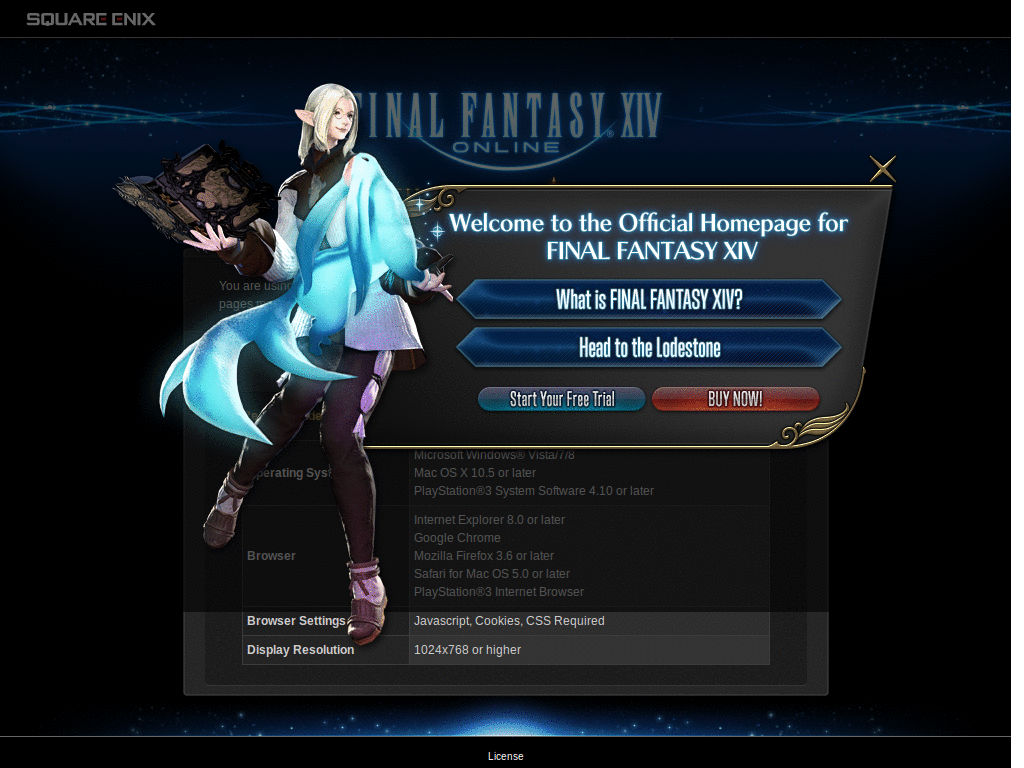 Augmented Eorzea database mobile version