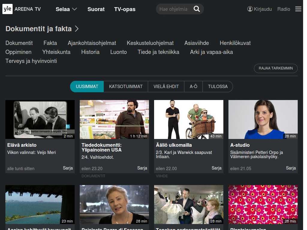 Yle Areena Ulkomailla