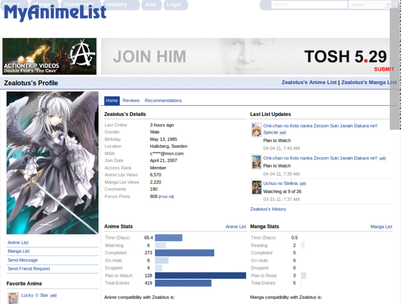 MyAnimeList.net - Nav Restyle