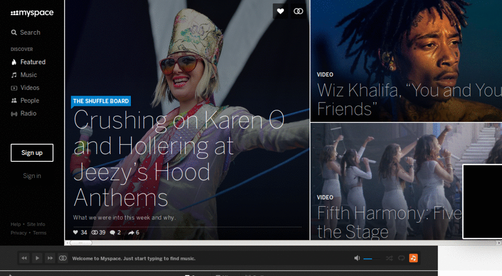 Cleans up MySpace canvas and expands it