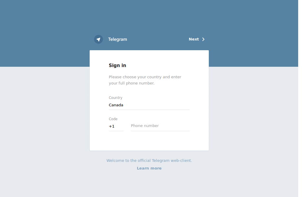 Full-width Telegram web