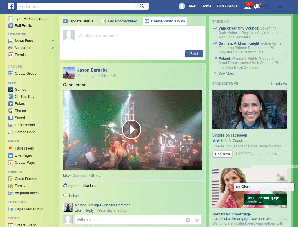 Wallpapers para Facebook - degrade verde - 64