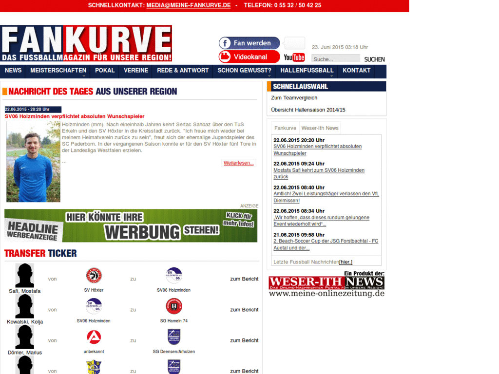 entfernt Werbung auf meine-fankurve