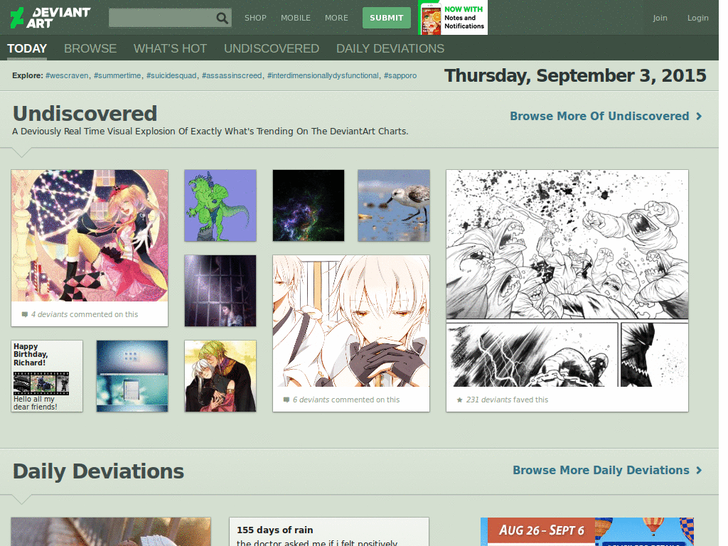 deviantART - Scrolling Notes