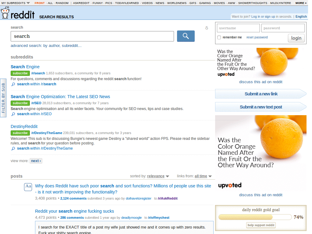 Simplified Reddit Search