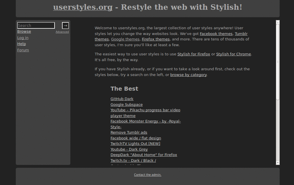 Userstyles Deep Dark Wide