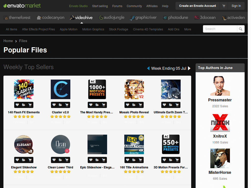 VideoHive (Dark!)