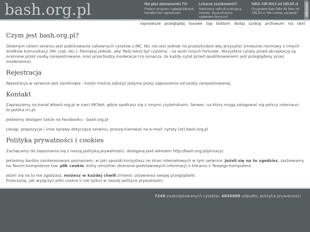 Bash.org.pl bez reklam