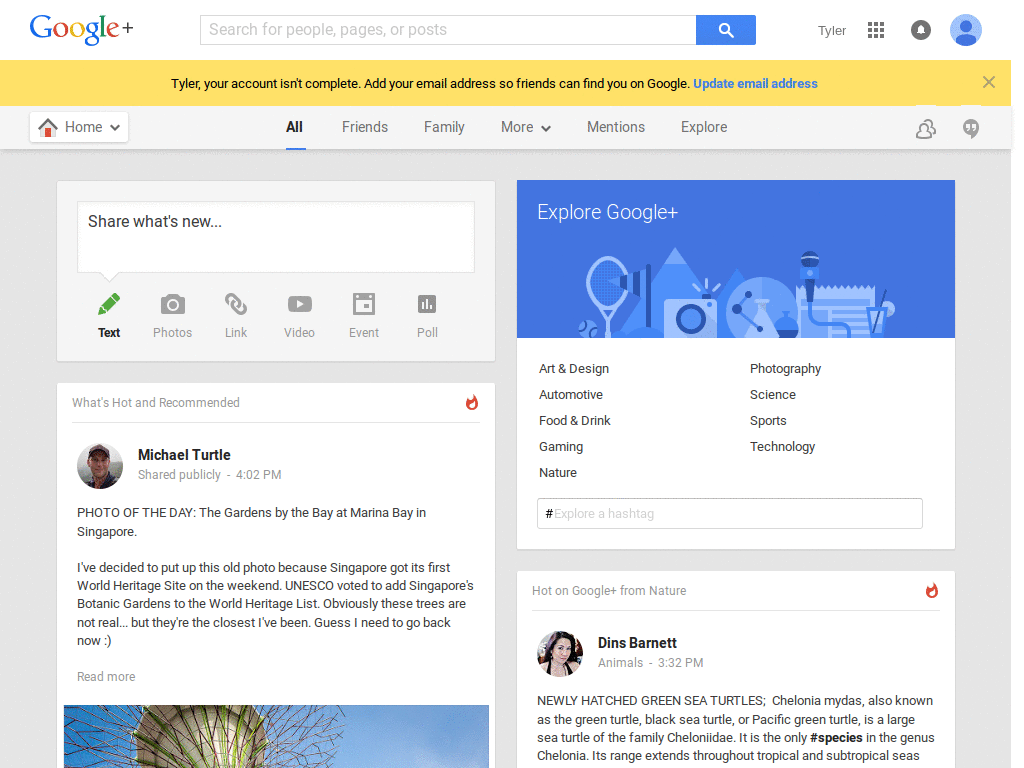 Disable right column in Google Plus photo viewer