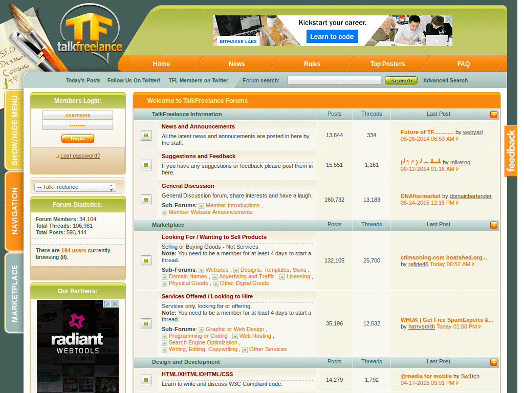 TalkFreelance Fluid Width