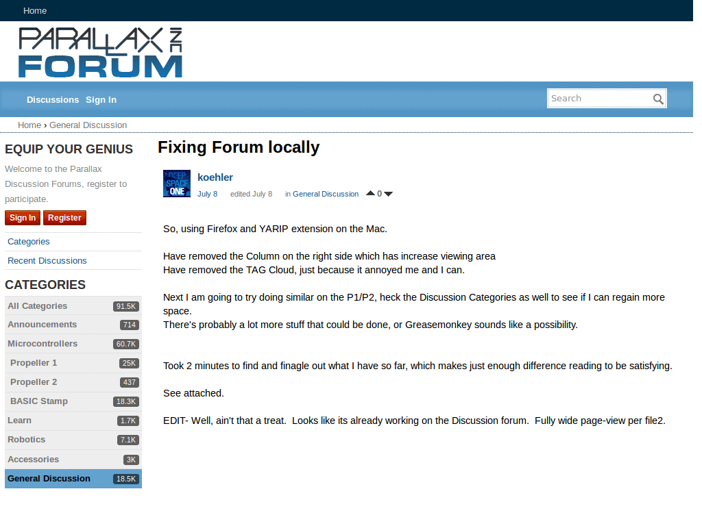 Parallax forums full-width