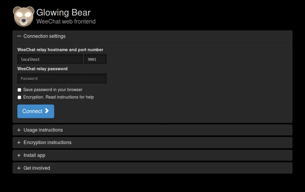 Glowing Bear - Darker background & Larger sidebar