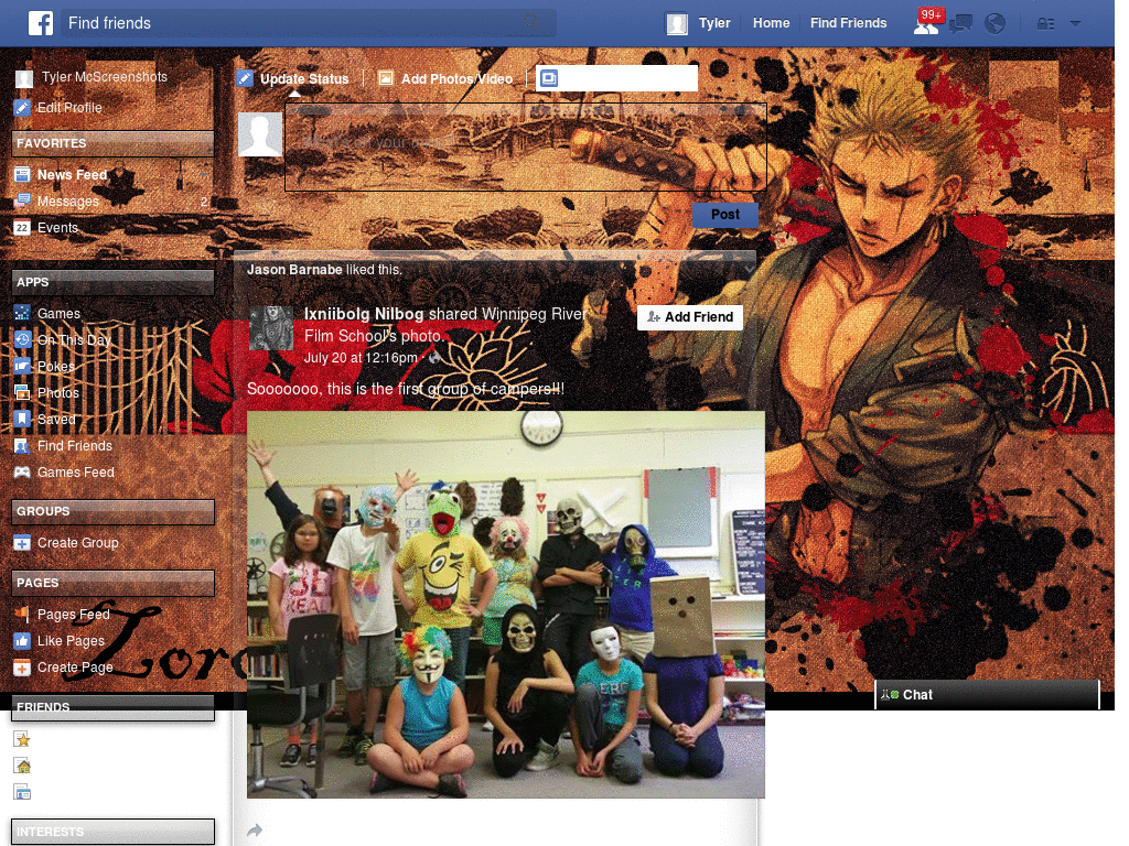 Theme Facebook Zoro