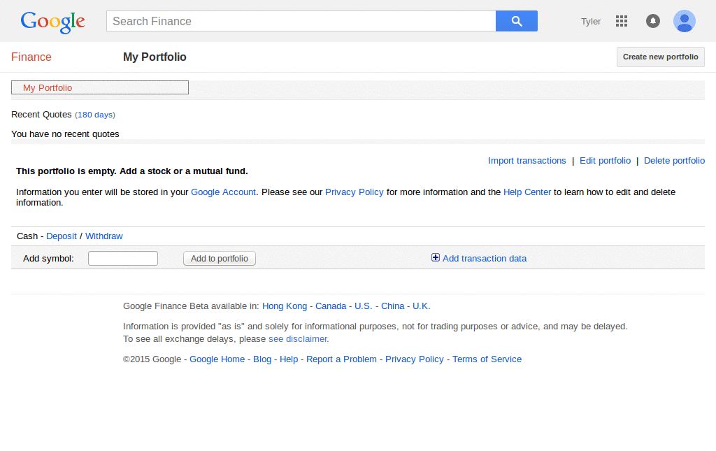 Google Stock Portfolio