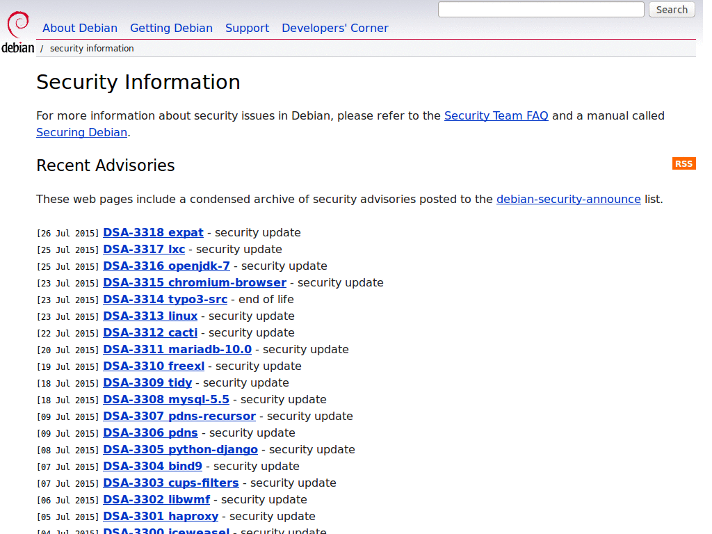 debian.org/security Recent Advisories
