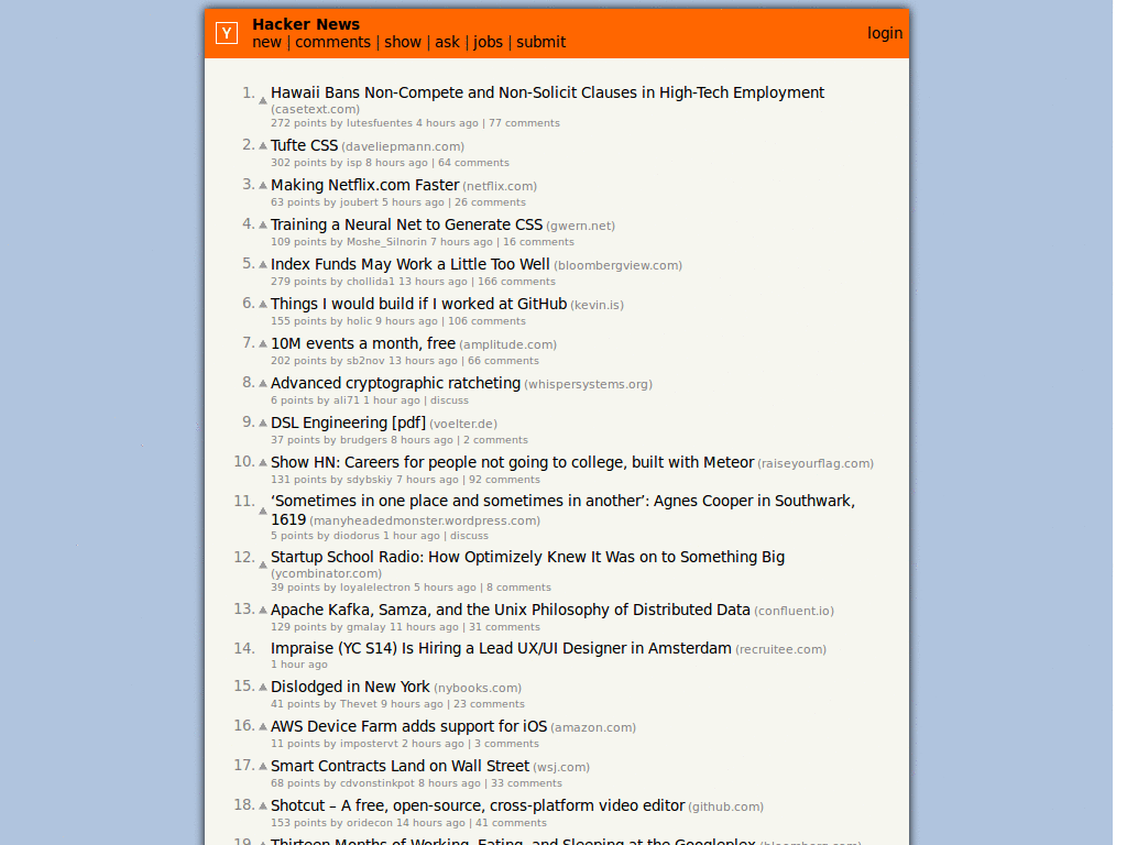 Hacker News Slick