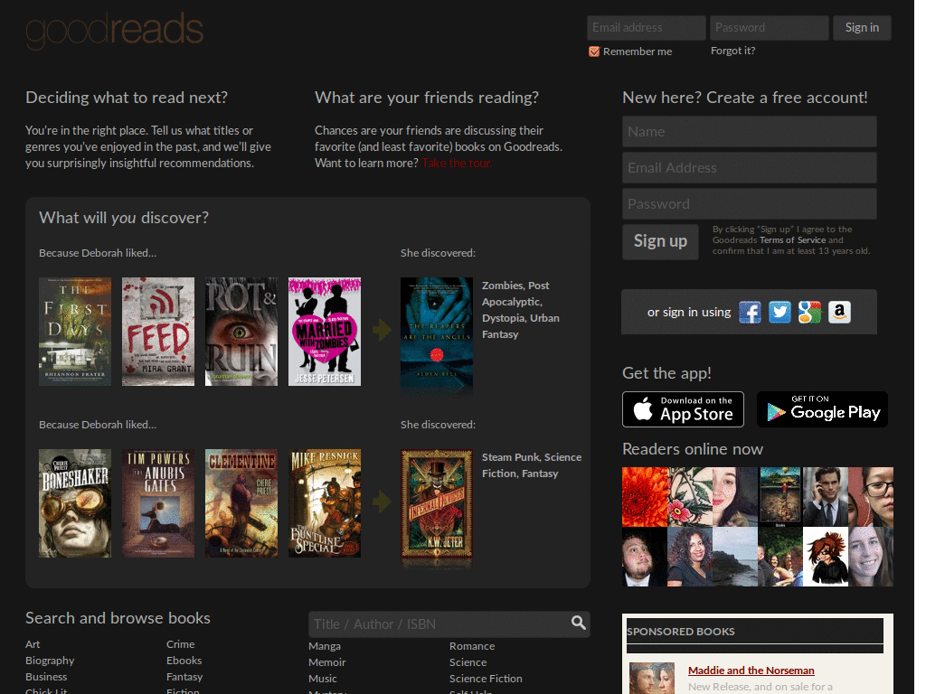 goodreads dark theme