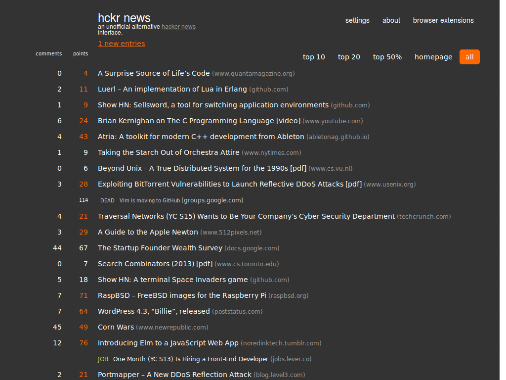 Neo Dark Hckrnews
