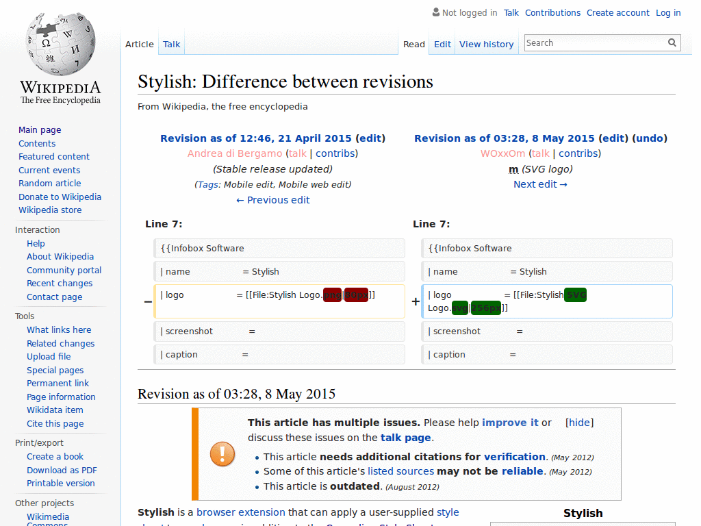 Colored Wikipedia diffs for dark styles (intgr)