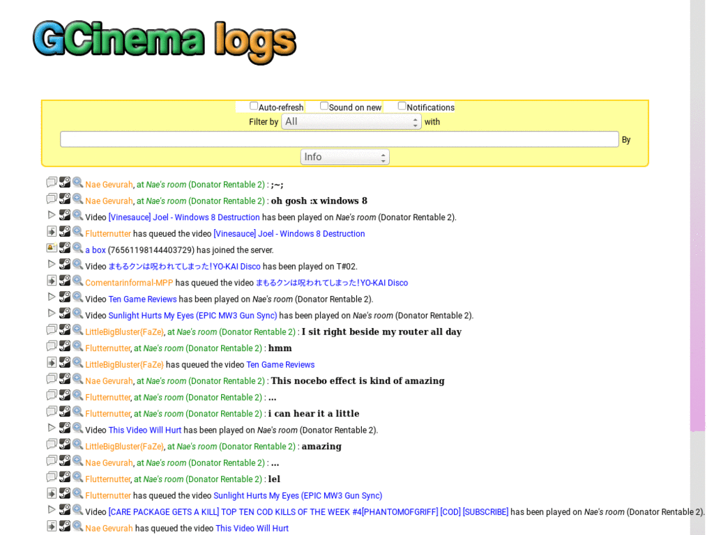 GCinema Logs White