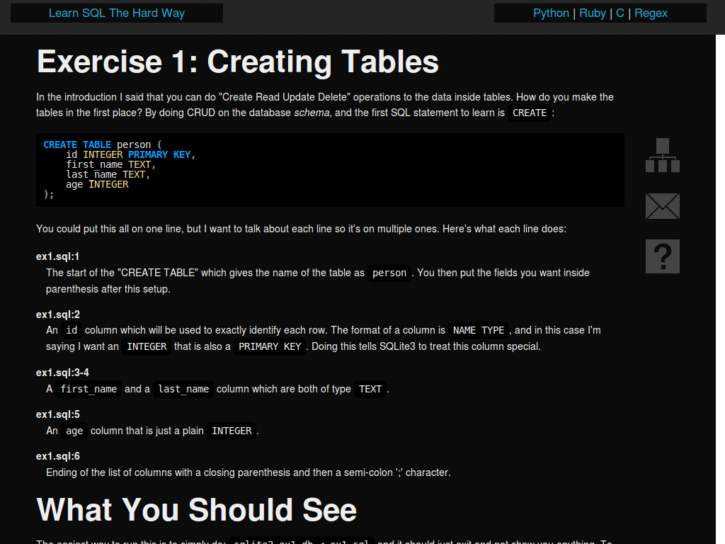 Learn SQL the Hard Way - Dark Readable