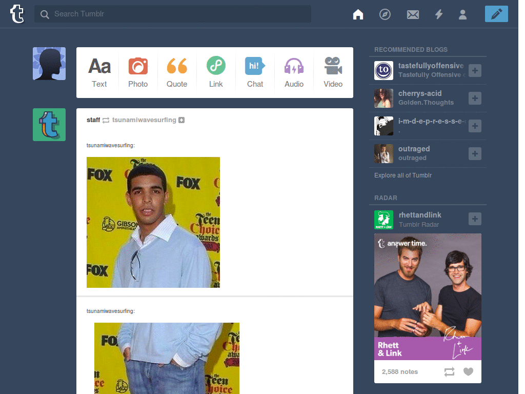 Cleaner reblog text