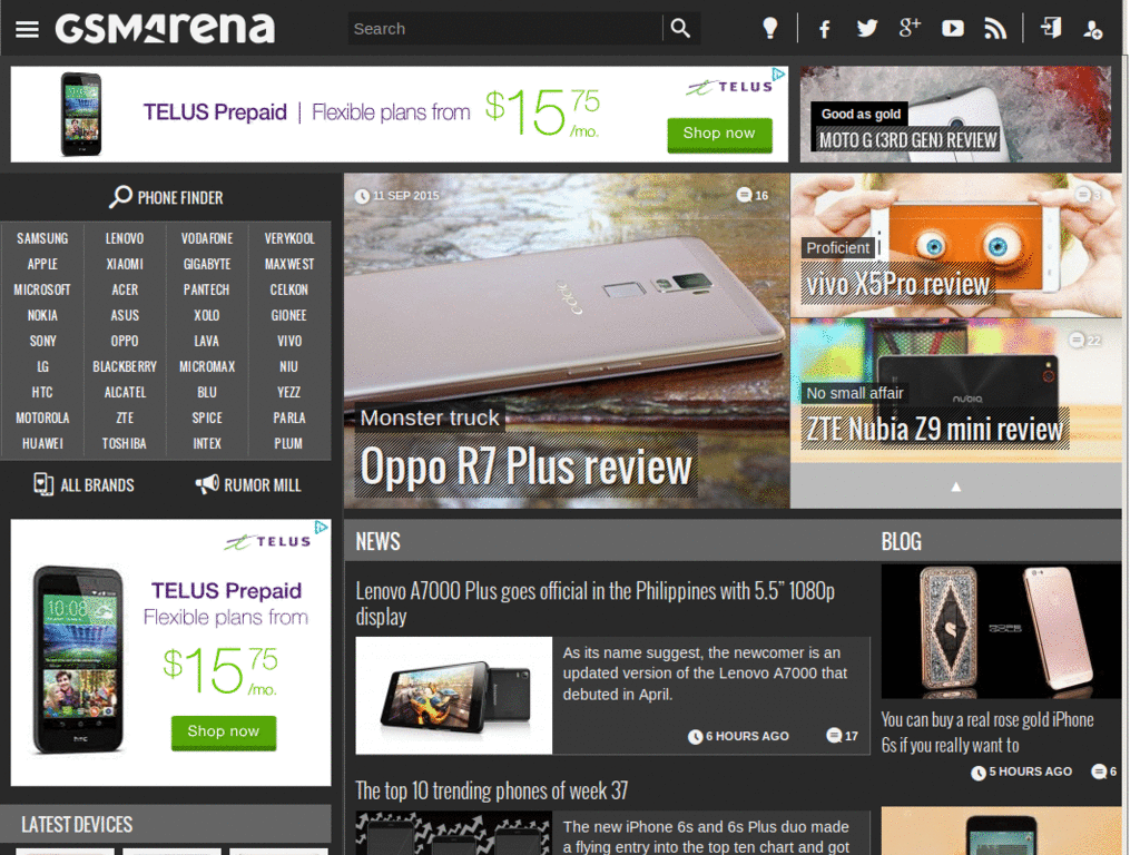 Dark GSMARENA + BLOG