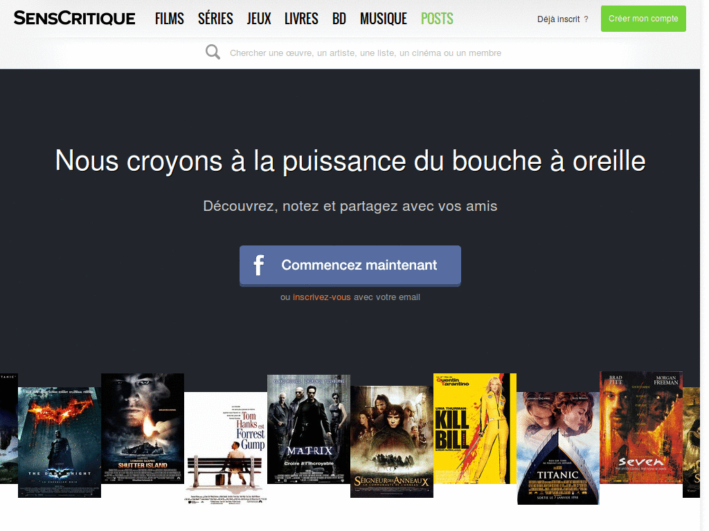 SensCritique without slide