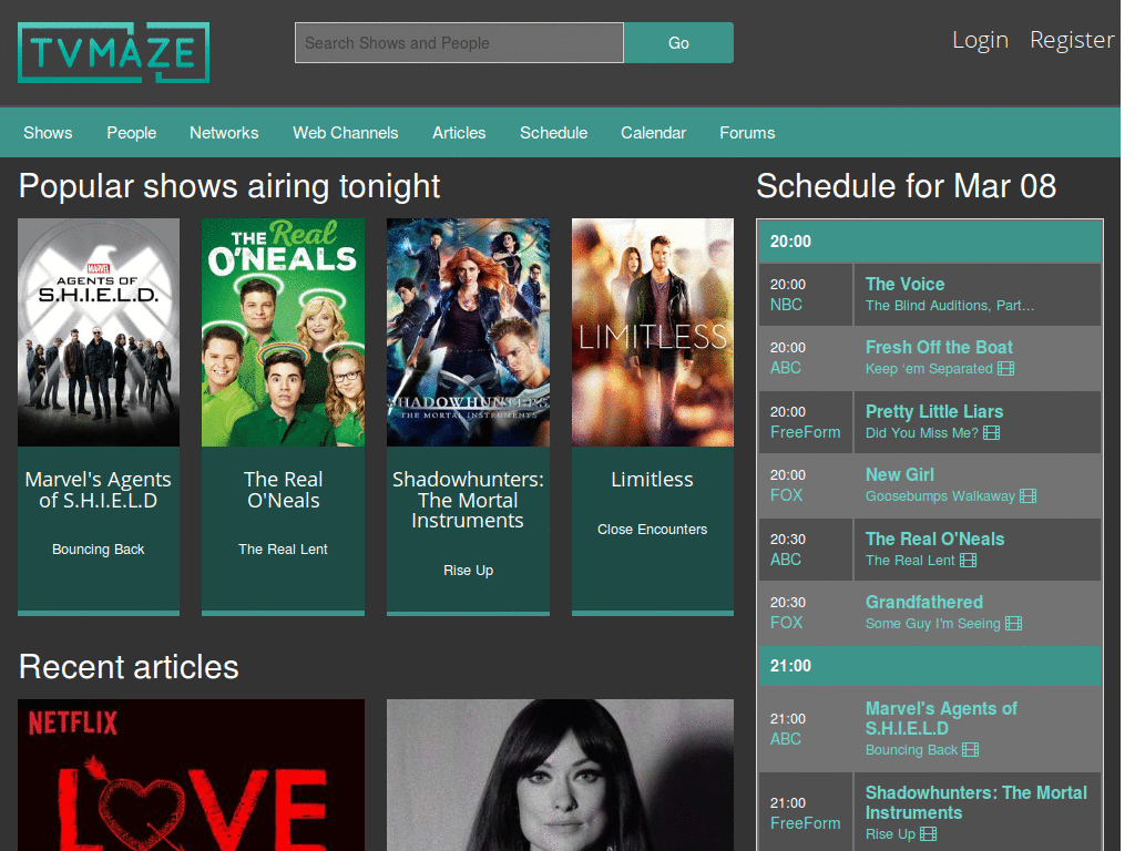 TV Maze Dark