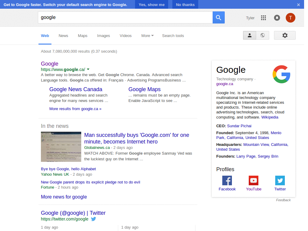 Remove google logo from search results