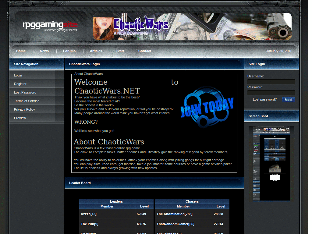 Chaotic Wars