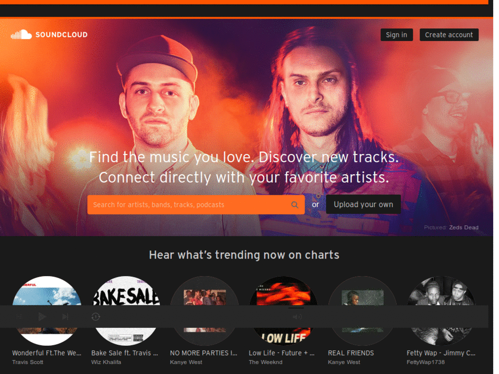 Material Design Dark SoundCloud Flat