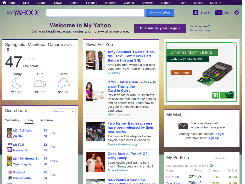 Mobile-Friendly My Yahoo