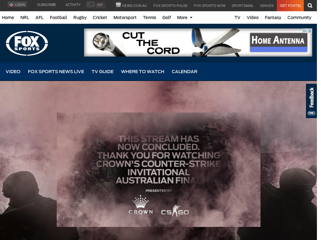 Fox Sport CSGO Larger Player