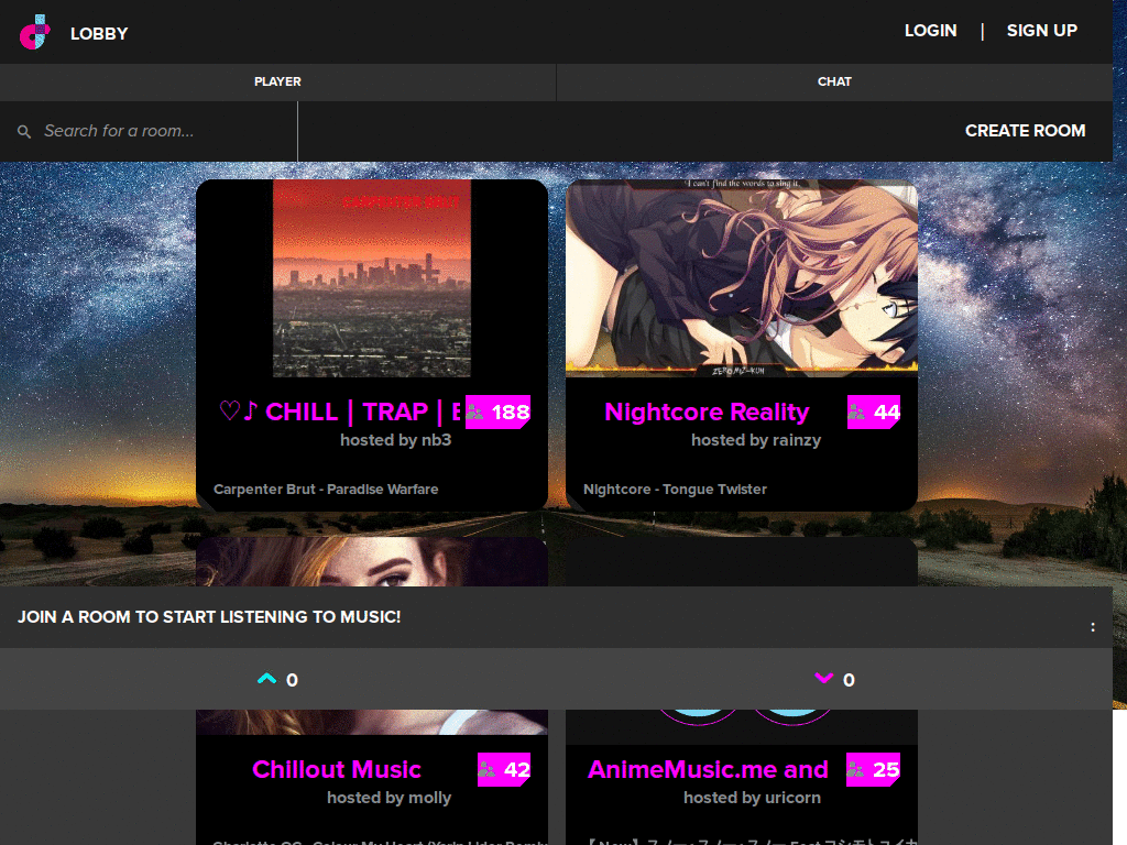 dubtrack.fm - Better lobby (fancy)