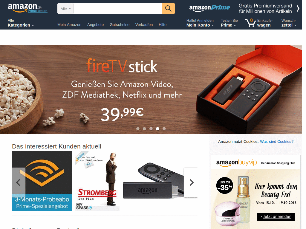 Amazon Navbar on Top