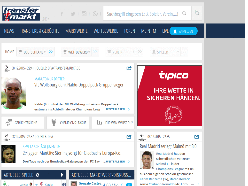 Transfermarkt.de (Ad-free / Werbefrei)