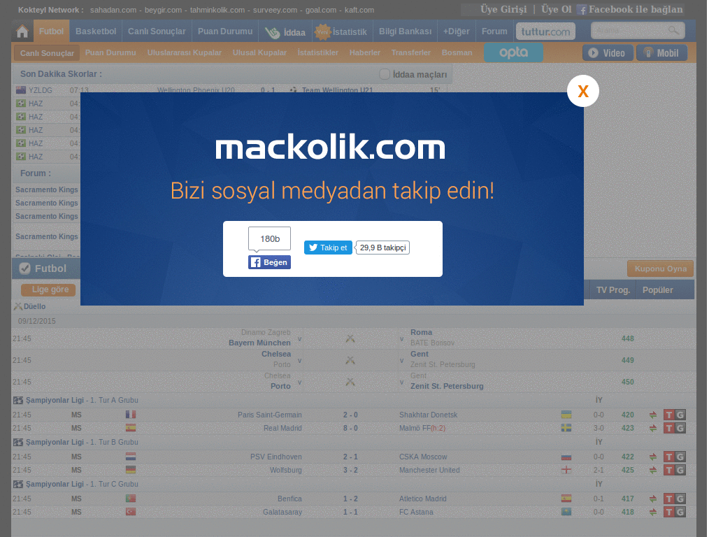 Mackolik Canli Sonuclar Compact