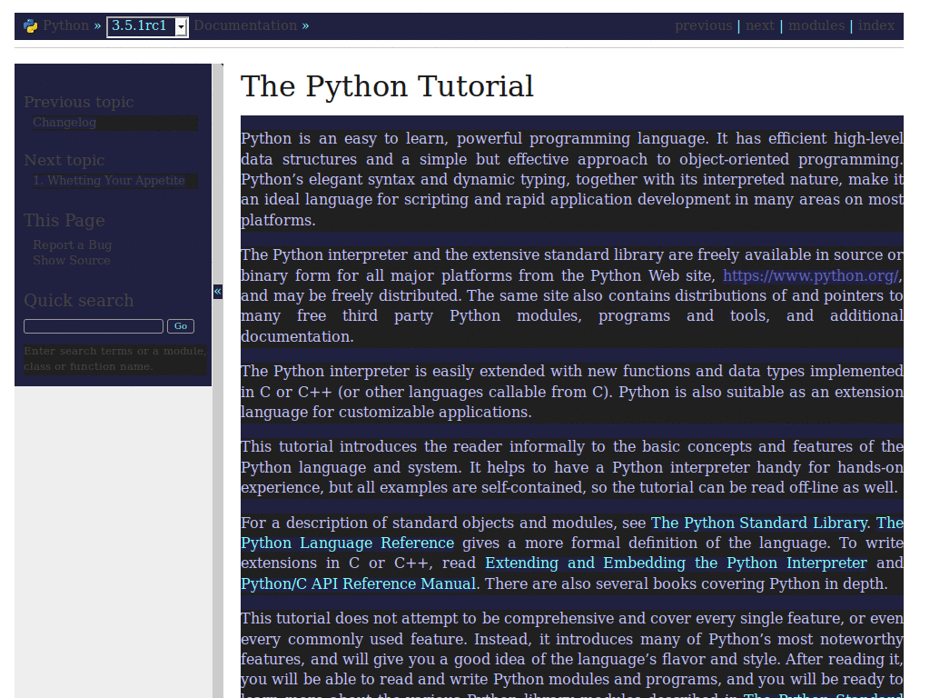 PyDocs readability