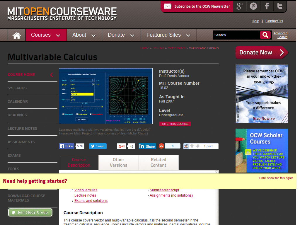 MIT OCW OpenCourseWare Dark