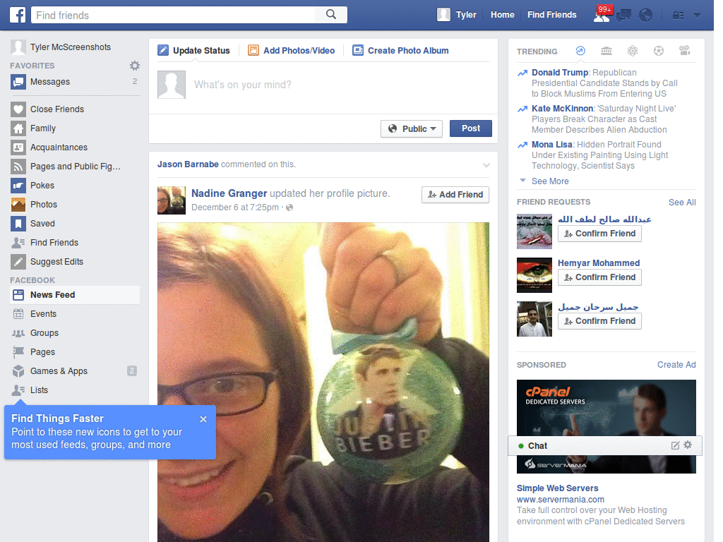 Facebook Mobile - Fixed Header