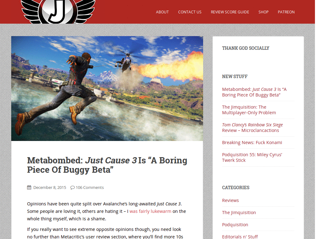 Jimquisition - Sidebar Links Colour Contrast Fix