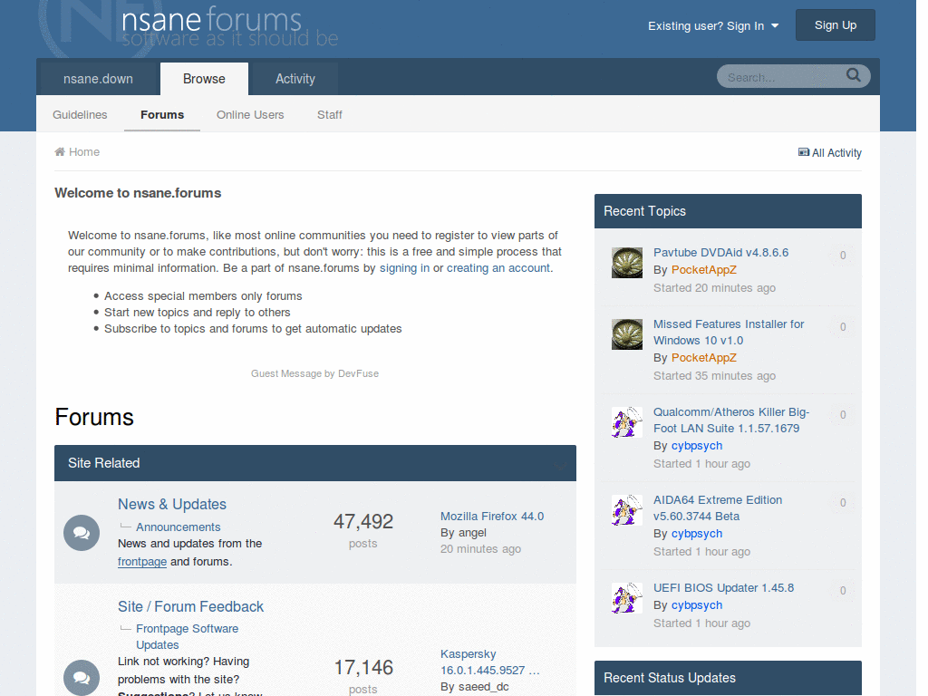 NsaneForums.com - Fixed Header [PocketAppZ]