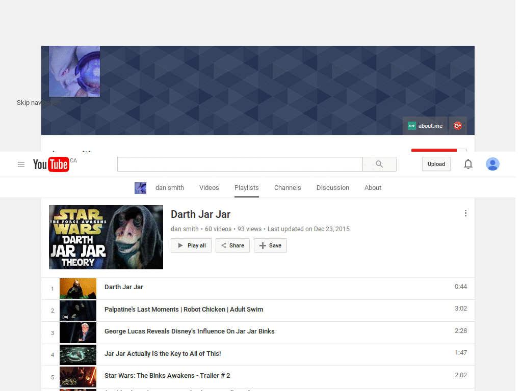 YouTube compact playlist