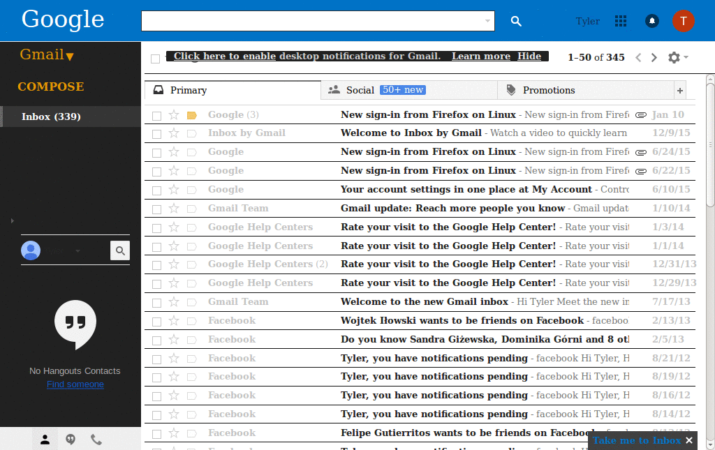 Dark Gmail Flat Material Design