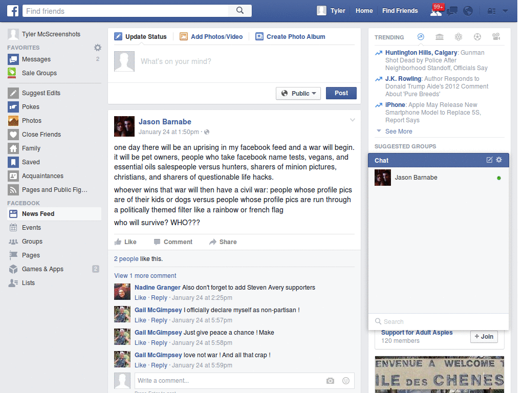 Fade out and condense Facebook shared links